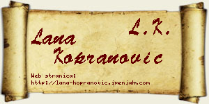 Lana Kopranović vizit kartica